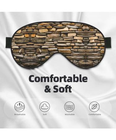 SSIMOO Rustic Rocks Brick Wall Print Eye Mask | Ultra-Soft Light-Blocking for Comfort & Restful Sleep - International Shipping - Buy Online on GoSupps.com