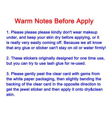 Crystal Festival Face Jewels Rhinestone Body Gems Stickers - 2pcs - Buy Online on GoSupps.com