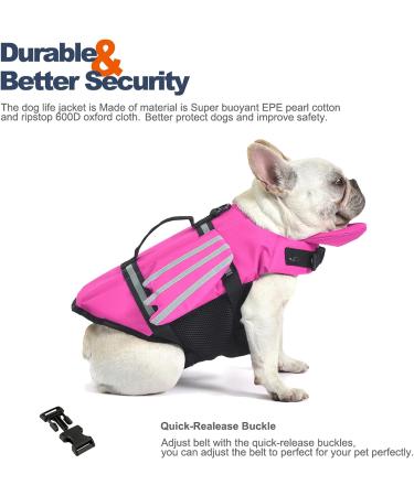 Petglad Dog Life Jacket Wings Design | Reflective Flotation Swim Vest for Dogs | Pink L (Chest Girth 19.7 - 29.5) | Ideal for Pool, Beach, Boating | Puppy to Large Size - Buy Online on GoSupps.com
