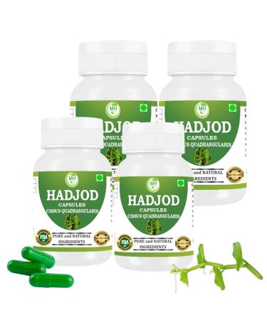 Morsan Healthcare Hadjod (Cissus Quadrangularis) Capsules | 500mg | Pack of 60 x 4 | Ayurvedic Herbal Supplement | Vegan Gluten-Free GMP Certified | Plant-Based Wellness Support