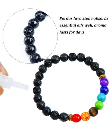 5 Pieces Howlite Lava Rock Stone Bracelets - Essential Oil Diffuser Yoga Beads with Drawstring Bag - Natural Chakra Accessories for Couples - Buy Online on GoSupps.com