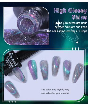Cat's Eye Gel Nail Polish Set - 6PCS Crystal Snowligh Sparkle Shimmer UV Soak Off Gel Polish with Magnetic Stick - Buy Online on GoSupps.com