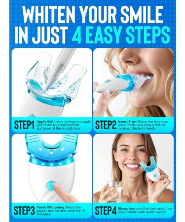 Nicwell Teeth Whitening Kit for Sensitive Tooth: 3 x 35% Carbamide Peroxide Gel & 1 Safe Remineralizing Pen - Teeth whitening LED light for Glow Gen Aged 18-34 - Oral Care for Dentist Office Daily use - Buy Online on GoSupps.com