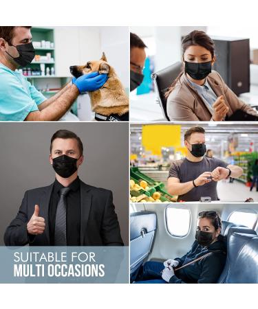 Black Disposable Face Masks - 100 Pack for Adults | Comfortable and Secure - Buy Online on GoSupps.com