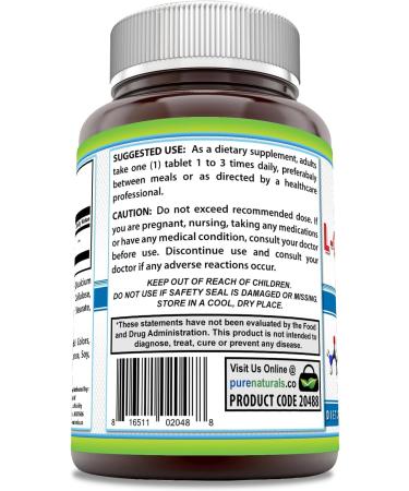 Pure Naturals L-Glutamine Supplement | 1000 Mg Per Serving | 240 Tablets | Non-GMO | Gluten Free | Made in USA - Buy Online on GoSupps.com