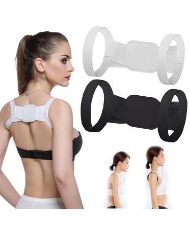 Posture Pro-Fix -Fotg Posture Pro Fix Neck and Shoulder Corrector for Kids & Aldults Posture Pro Fit Posture Corrector for Women Lower Back Posture Straps for Men Back Braces (M Black&White) Medium Black&white