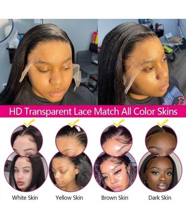 Rxy 13x6 HD Lace Front Wig - 100% Brazilian Real Hair Wig for Women - 22 Inches Natural Black with Baby Hair - Buy Online on GoSupps.com