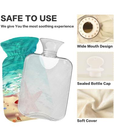 NAANLE 2L Watercolor Heat Bottle - Transparent Hot Water Bottle for Bed Hand & Feet | Large Heat & Cold Therapy for Pain Relief - Buy Online on GoSupps.com