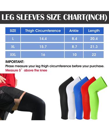 Skylety 4-Piece Leg Sleeves Set | Cooling Long Sleeves UV Protection | Men Women | Black White Red Navy Blue | X-Large - Buy Online on GoSupps.com