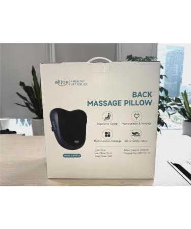 AllJOy Wireless Neck & Back Massage Device with Heat - Shiatsu 3D-Rotating Massage Pillows - Perfect Gift in Blue - Buy Online on GoSupps.com