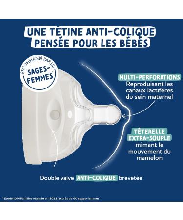 DODIE Multi-Perforated Anti-Colic Teat Bottle 270 ml Blue 3+ Months Biomimicry Teat Flow 2 - Buy Online on GoSupps.com