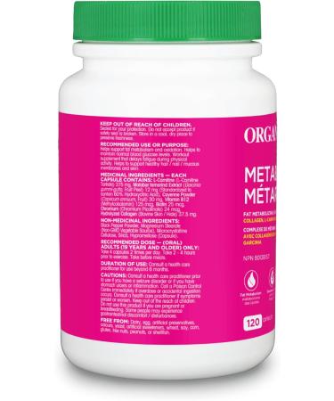 Organika Metaboost - Collagen L-Carnitine and Garcinia - Fat Metabolism Aids Weight Management Supports Physical Activity - 120caps - Buy Online on GoSupps.com
