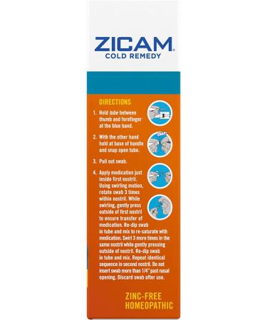 Zicam Cold Remedy Nasal Swabs with Cooling Menthol & Eucalyptus - 20 Count Pack - Buy Online on GoSupps.com