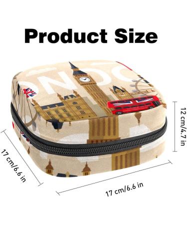 Menstrual Bag Zipper for Women & Girls - Retro London UK Flag Tampon & Napkin Pouch - Buy Online on GoSupps.com