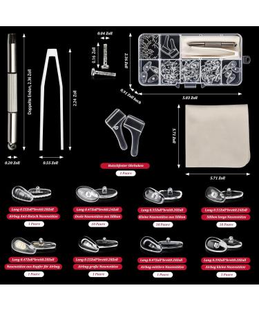 Famcuche 35 Pairs Soft Silicone Slipproof Nasal Pads for Glasses | Includes Screws Tweezers & Cleaning Cloth - Self-Adhesive Transparent Cushion - Buy Online on GoSupps.com