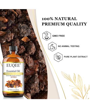EUQEE Myrrh Essential Oil 118ml Pure Myrrh Oil Natural Aromatherapy Essential Oil Diffuser Oil Essential Oils for Diffusers for Home Relax Myrrh 118 ml (Pack of 1) - Buy Online on GoSupps.com