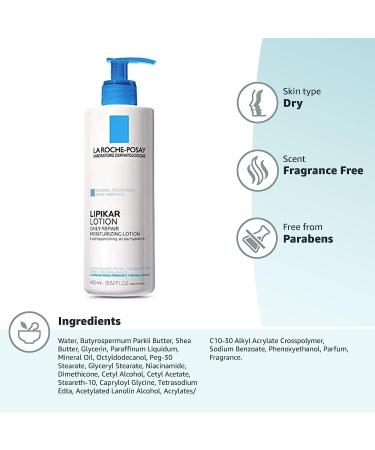 La Roche-Posay Lipikar Daily Repair Moisturizing Cream - Fragrance-Free Shea Butter Body Lotion - Buy Online on GoSupps.com