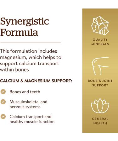 Solgar Calcium Magnesium 250 Tablets - Essential Bone & Muscle Support - Buy Online on GoSupps.com