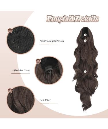 FESHFEN Curly Wavy Chestnut Brown Ponytail Extension - 60 cm - Buy Online on GoSupps.com
