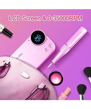 Electric Nail Cutter for Gel Nails Electric Nail File for Acrylic Nails Nail Cutter Nail Drill Manicure Pedicure Set Safe for Beginners 4000 mAh 35000 rpm (Pink) - Buy Online on GoSupps.com