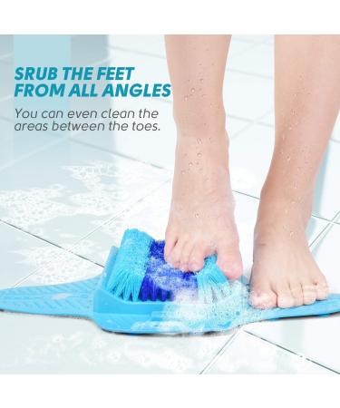 Foot Scrubber for Shower with Pumice Stone Foot Brush Foot Cleaner Foot Exfoliator with Floor Suction Cup Foot Spa Massager without Bending in Shower Dead Skin & Callus Remover - Foot Care - Buy Online on GoSupps.com