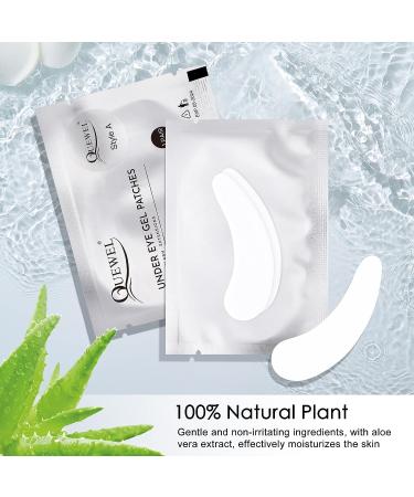 QUEWEL 100 Pairs Eyelash Extension Under Eye Pads with Aloe Vera | Hydrogel Eye Patch for Lash Extensions, Lint Free | Salon Quality, Stick Well | Fits Most Eye Shapes - Buy Online on GoSupps.com