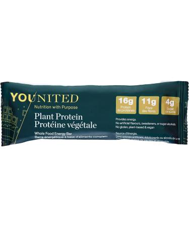 Vegan Protein Bars by Younited Wellness | With Real Food Ingredients and 16g of Protein | Boosts Energy | 10g of Fibre and Low in Sugar | Chocolate | 12 Bars per Box - Buy Online on GoSupps.com