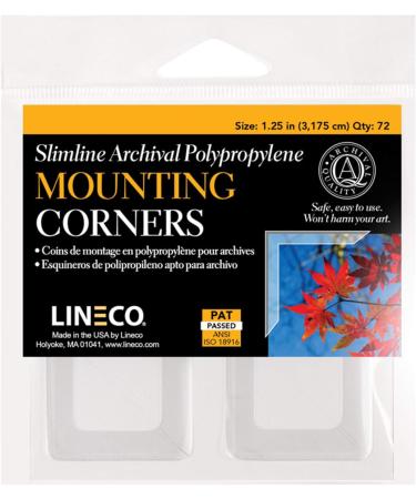 Lineco 1.25 Slimline Polypropylene Mounting Corners - Pack of 72 | Self Adhesive, Pressure Sensitive & Non-Yellowing | Perfect for Mounting Pictures, Scrapbooking, DIY & Display | Pack of 1 - Buy Online on GoSupps.com