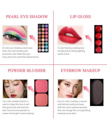 Tibapla Eyeshadow Palette Professional 33 Colors Eyeshadow Palette Makeup Toiletries Palette for Daily Use Makeup Palette Kit Include Eyeshadow & Blusher & Face Powder & Lip Gloss Makeup Brushes. - Buy Online on GoSupps.com