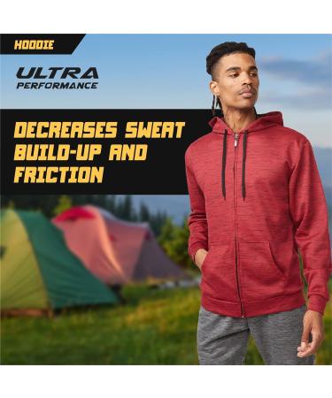 Men's 3-Pack Full Zip Up Hoodie Set: Lightweight Athletic Performance (Black/Red/Charcoal) - Buy Online on GoSupps.com