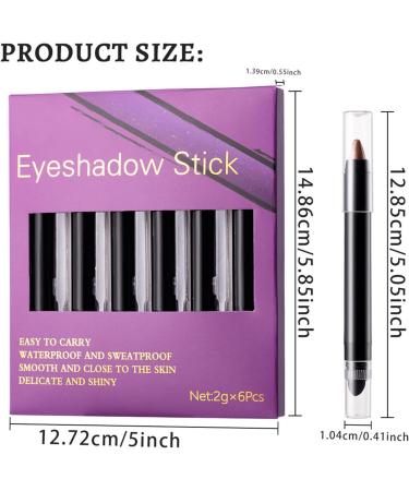 Stick Eyeshadow 6 Colours Waterproof Shimmer Eyeshadow Stick Colors Stick Eyeshadow Waterproof Shimmer Eyeshadow Stick Shimmer Smudge-proof Eyeshadow Stick Eye Brightener Pencil for Women - Buy Online on GoSupps.com