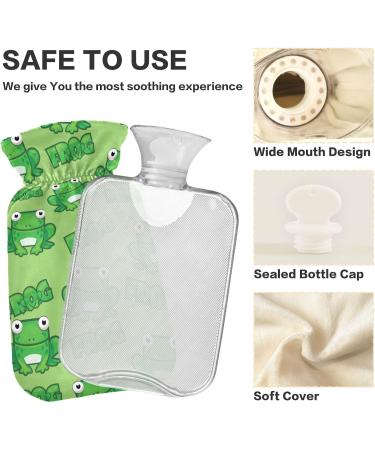 Frogs BAP Free Hot Water Bottle with Cover - 2L Large Hot Water Bag for Pain Relief Headaches Neck & Shoulders | International Shipping Available - Buy Online on GoSupps.com