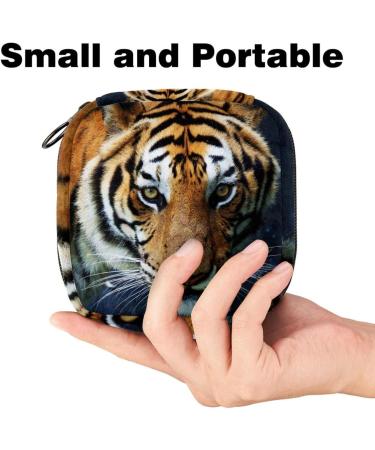 Portable Tiger Animal Sanitary Napkin & Menstrual Cup Bag - Zippered Pouch for Teen Girls & Women | Colorful Designs - Buy Online on GoSupps.com