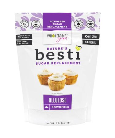Wholesome Yum Besti Keto Powdered Allulose Sweetener - Natural Powdered Sugar Replacement (16 oz / 1 lb) - Non GMO, Zero Carb, Zero Calorie Confectioner’s Sugar Substitute