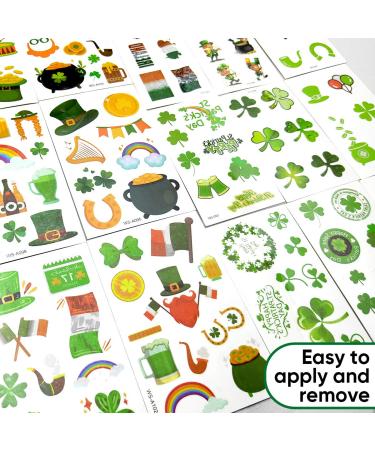 168 PCS St Patricks Day Tattoos Stickers - Shamrock Temporary Irish Tattoos for Parade Party Favors - Buy Online on GoSupps.com