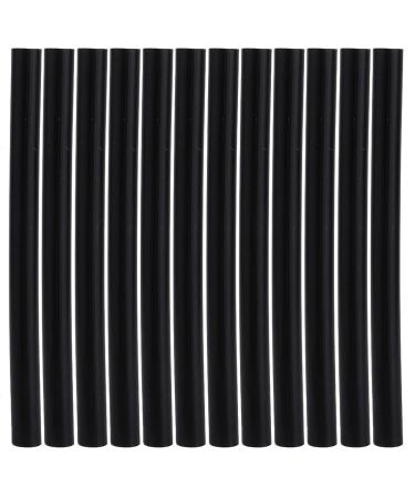 12PCs Professional Hair Extensions Sticks Hair Styling Tool Keratin Gun Bond Glue Wig Hair Extension Hot Melt Glue Adhesive Sticks (Black)