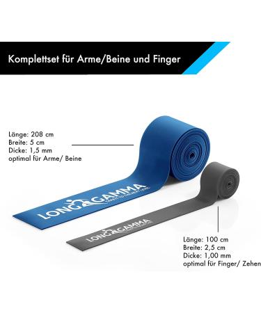 Long Gamma Flossing Bands - 2 Set | Latex Compression Muscle Tapes for Strength Training & Rehab | Improve Mobility & Accelerate Recovery - Blue - Buy Online on GoSupps.com