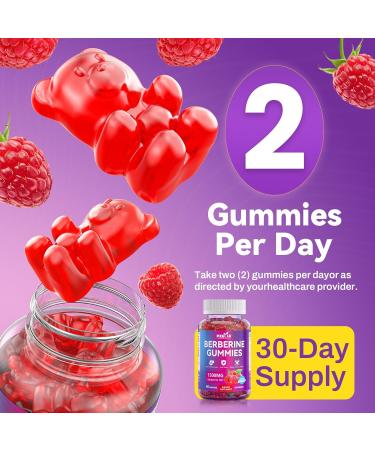 Berberine Gummies 1500mg High Potency Berberine Supplement with Ceylon Cinnamon and Milk Thistle Supports Glucose Metabolism & Natural Liver Function Vegan Sugar-Free Non-GMO 60 Count - Buy Online on GoSupps.com