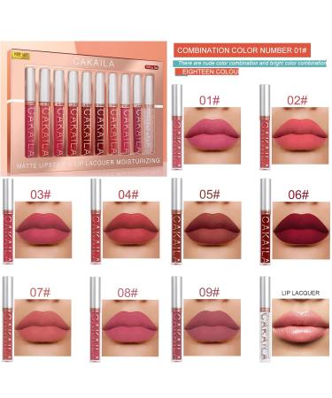 Mimore 10-Piece Matt Liquid Lipstick Set | Waterproof Lip Gloss Kit | Durable & Long-Lasting Cosmetics Gift Set - Buy Online on GoSupps.com