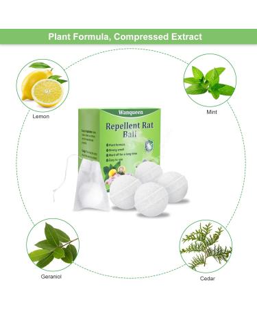 Wanqueen 4 Pack Natural Mouse Repellent Balls - Peppermint Oil Rodent Deterrent for Pest Control | Indoor Mice and Rats Repellent Solution - Buy Online on GoSupps.com