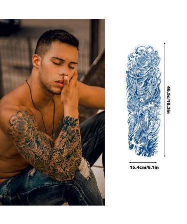 Aresvns Realistic Temporary Sleeve Tattoo | Japanese Full Arm Design | Waterproof & Long-Lasting | 2-3 Weeks Wear | For Men and Women | Christmas Gift - Buy Online on GoSupps.com
