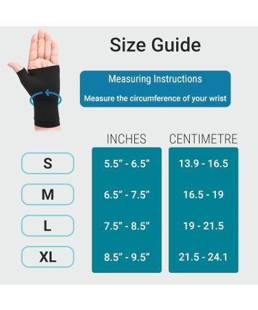 360 RELIEF Wrist and Thumb Support - Arthritis Joint Pain Sprain Sports Hand Instability - Improve Circulation - Men & Women - 1 Pair Small Black + Mesh Bag - Buy Online on GoSupps.com