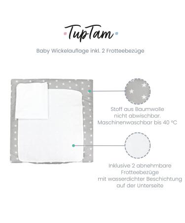 TupTam Baby Changing Mat with 2 Terry Cloth Covers - Lion/Leaves/Beige | 70 x 50 cm - International Shipping Available - Buy Online on GoSupps.com
