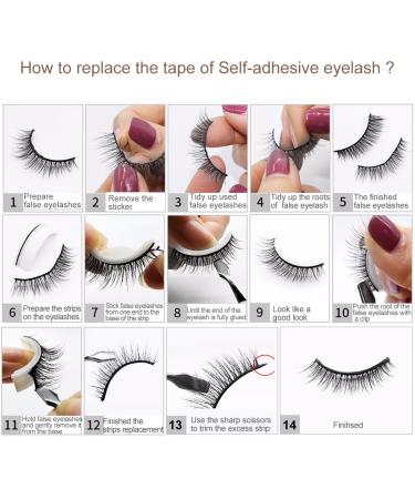 Self-Adhesive Eyelashes - No Glue Reusable Long Mink Fake Lashes for Natural Makeup - Buy Online on GoSupps.com