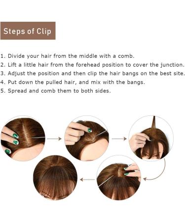 Yamel Clip in Fringe Human Hair Bangs - Medium Brown Wispy Fringe Extensions - Buy Online on GoSupps.com