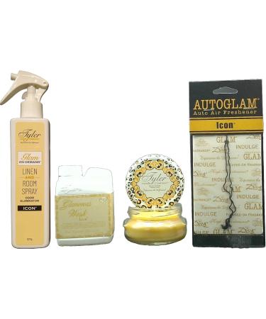 Tyler Candle Company Icon Glamorous Gift Suite VI - Room Spray Glamorous Wash Jar Candle & Autoglam - International Shipping Available - Buy Online on GoSupps.com