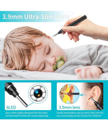 FOJOC Wireless Otoscope Ear Wax Remover Kit | 3.9mm Visual Camera | 1080P HD WiFi Endoscope | LED Light | Waterproof | for Adults, Kids, and Pets | Black - Buy Online on GoSupps.com