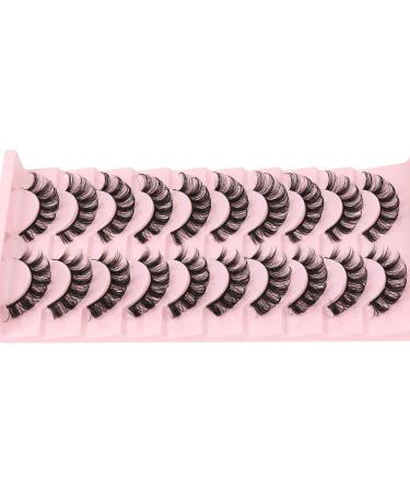 ALICE A-RUSSIAN 10 Pairs D Curl Wispy Short 12MM Eyelashes Strip Lashes for Natural Look - False Lashes Pack - Buy Online on GoSupps.com