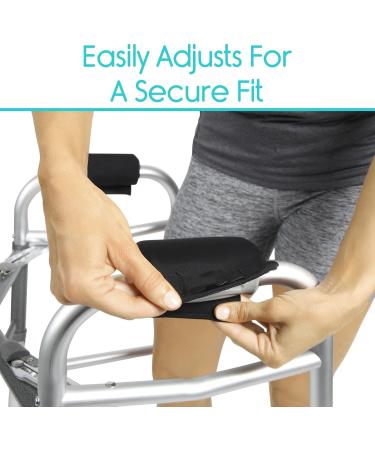 Walking aid arm pad 1 Pair Walking Arm Crutch Handle Pads Walker Grips Soft Padded Hand Covers Non slip Comfortable Cushion Padding Wicking Comfort Washable Black - Buy Online on GoSupps.com