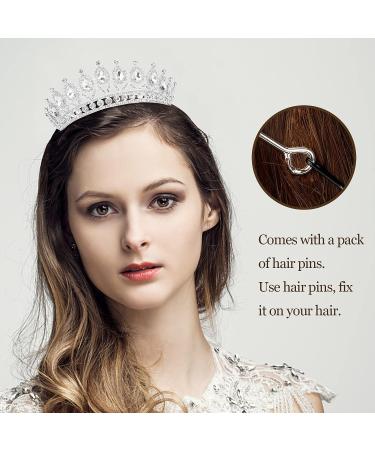 Silver Tiara and Crown for Women - Crystal Rhinestone Wedding Tiaras | Casoty - Buy Online on GoSupps.com